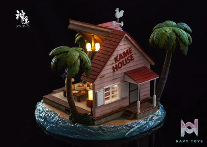 Shen Yin Studio - Dragon Ball Food Series Kame House is open for dinner Son Goku & Master Roshi & Launch & Kuririn resin statue Navy Toys anime figure