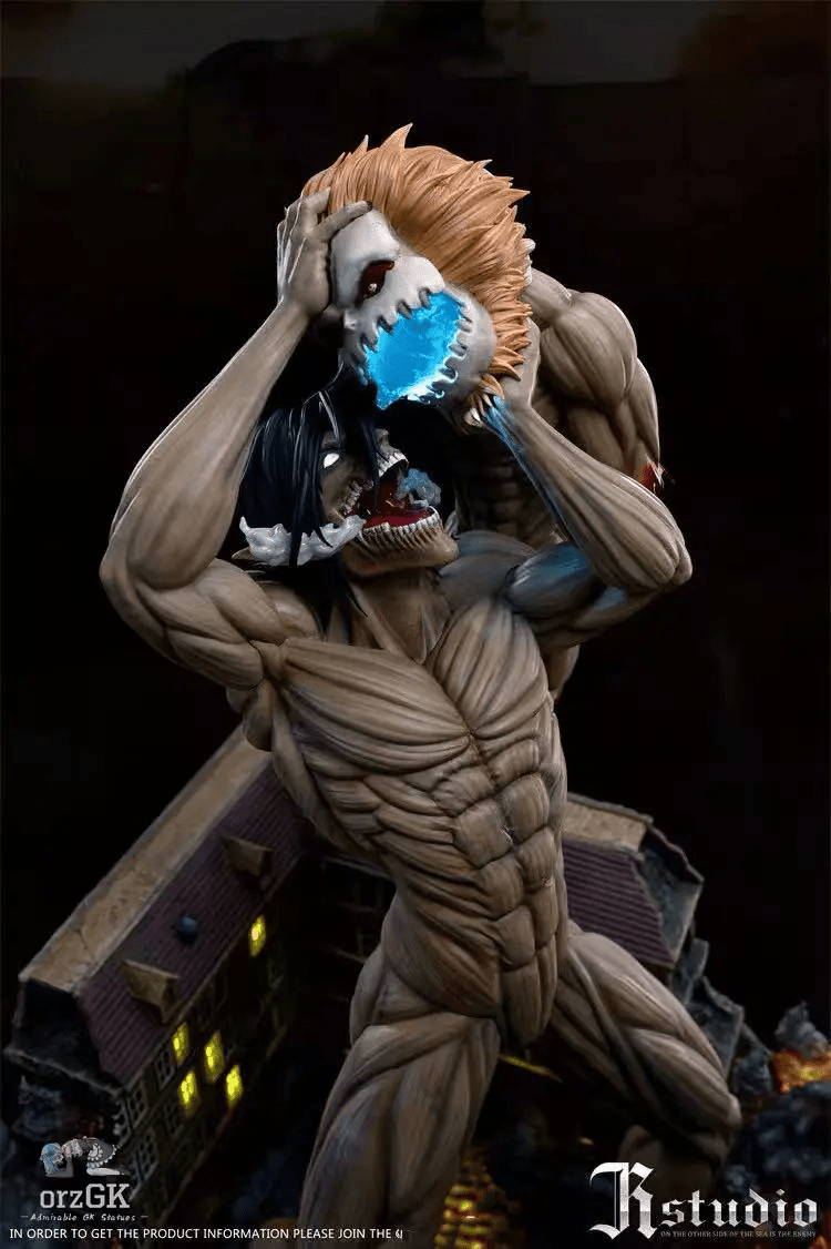 JR Studio - Attack on Titan VS Jaw titan Battle of the summit resin statue Navy Toys anime figure