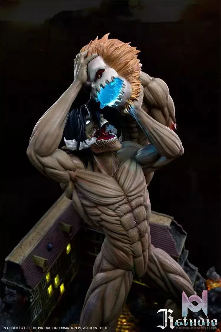JR Studio - Attack on Titan VS Jaw titan Battle of the summit resin statue Navy Toys anime figure