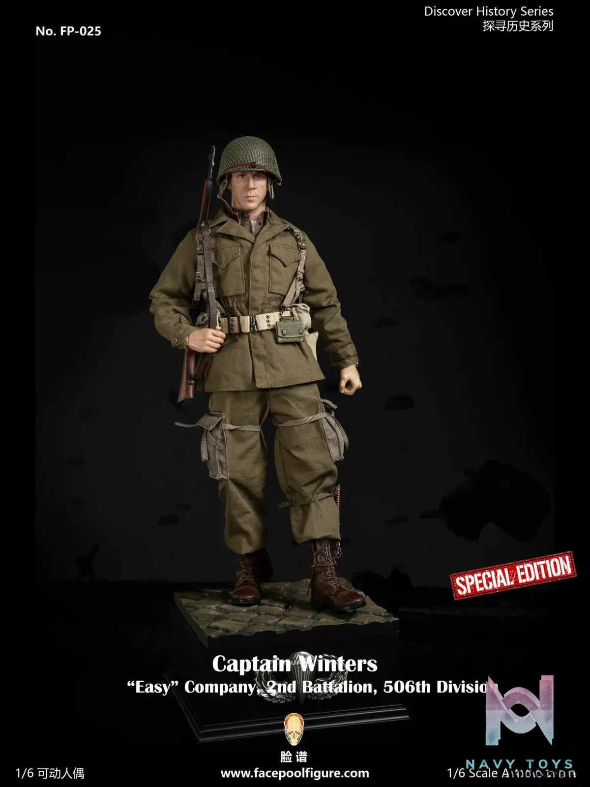 Facepoolfigure – Captain Winters “Easy” Company, 2nd Battalion, 506th Division 1/6 Action Figure FP025 (Licensed)