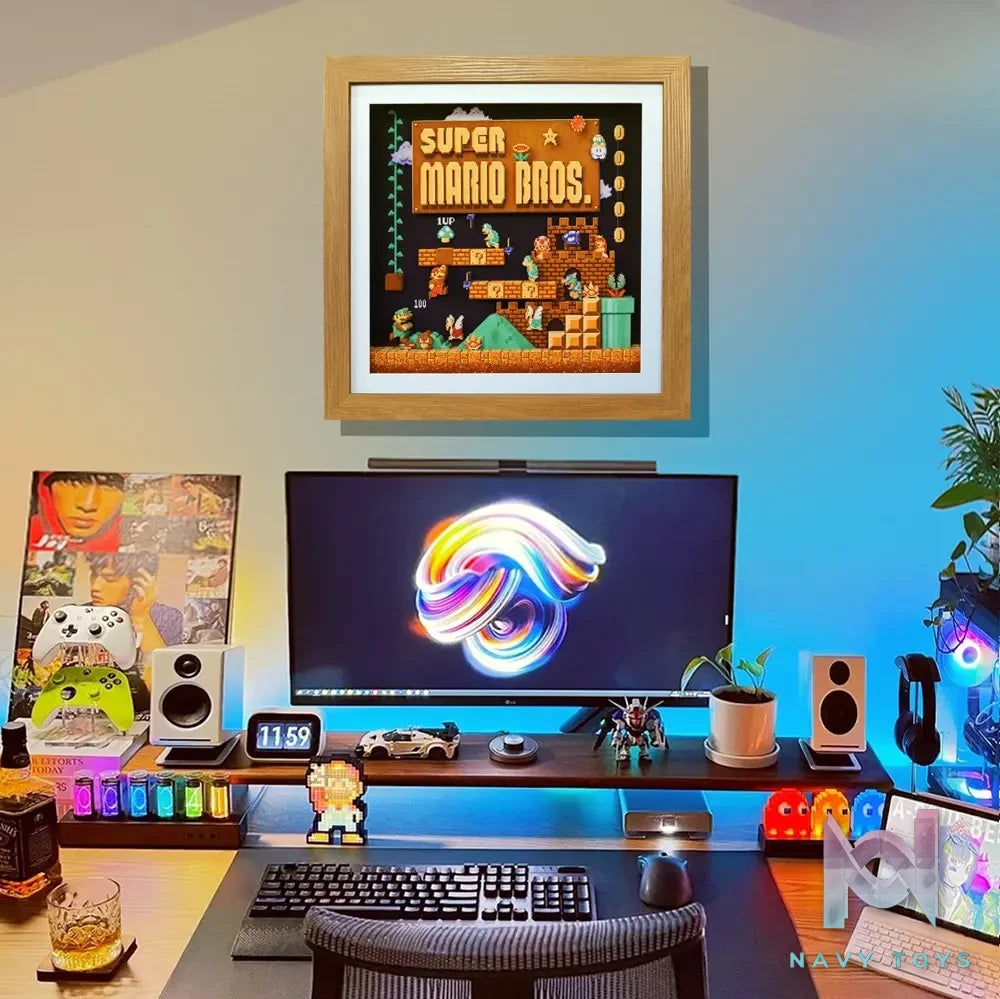 KALA HOME Studio – Super Mario Multiple Characters Pixel Art 3D Decorative Painting Super Mario