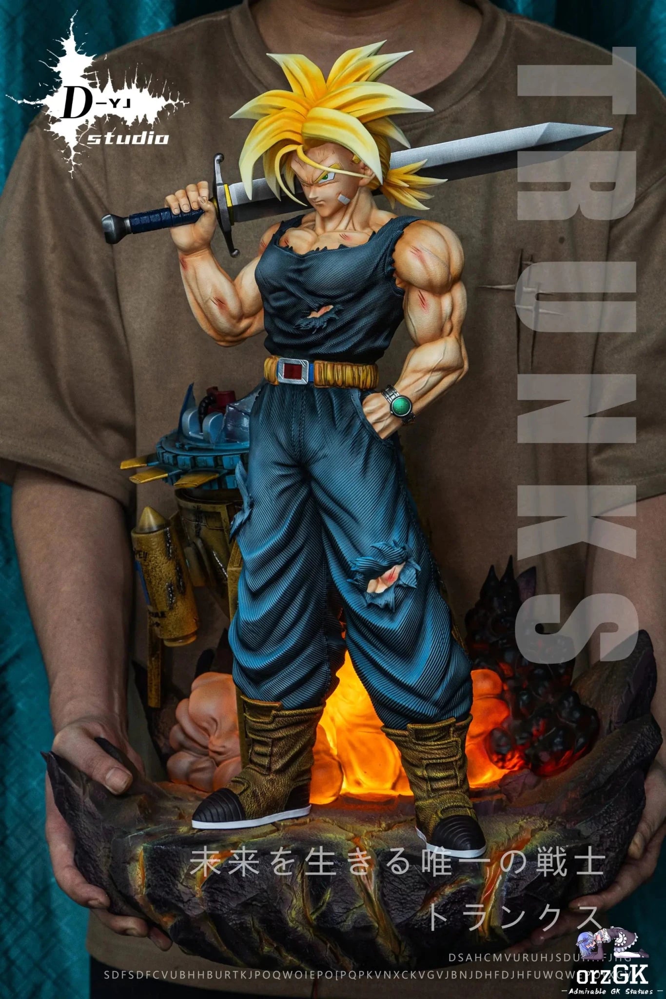 D - YJ Studio - Dragon Ball Sword Carrying Trunks resin statue Navy Toys anime figure