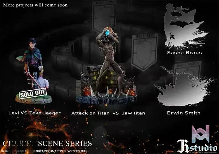 JR Studio - Attack on Titan VS Jaw titan Battle of the summit resin statue Navy Toys anime figure