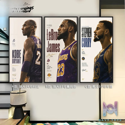 Wonder Things Studio – NBA Star Poster Background Wall Decor Painting NBA