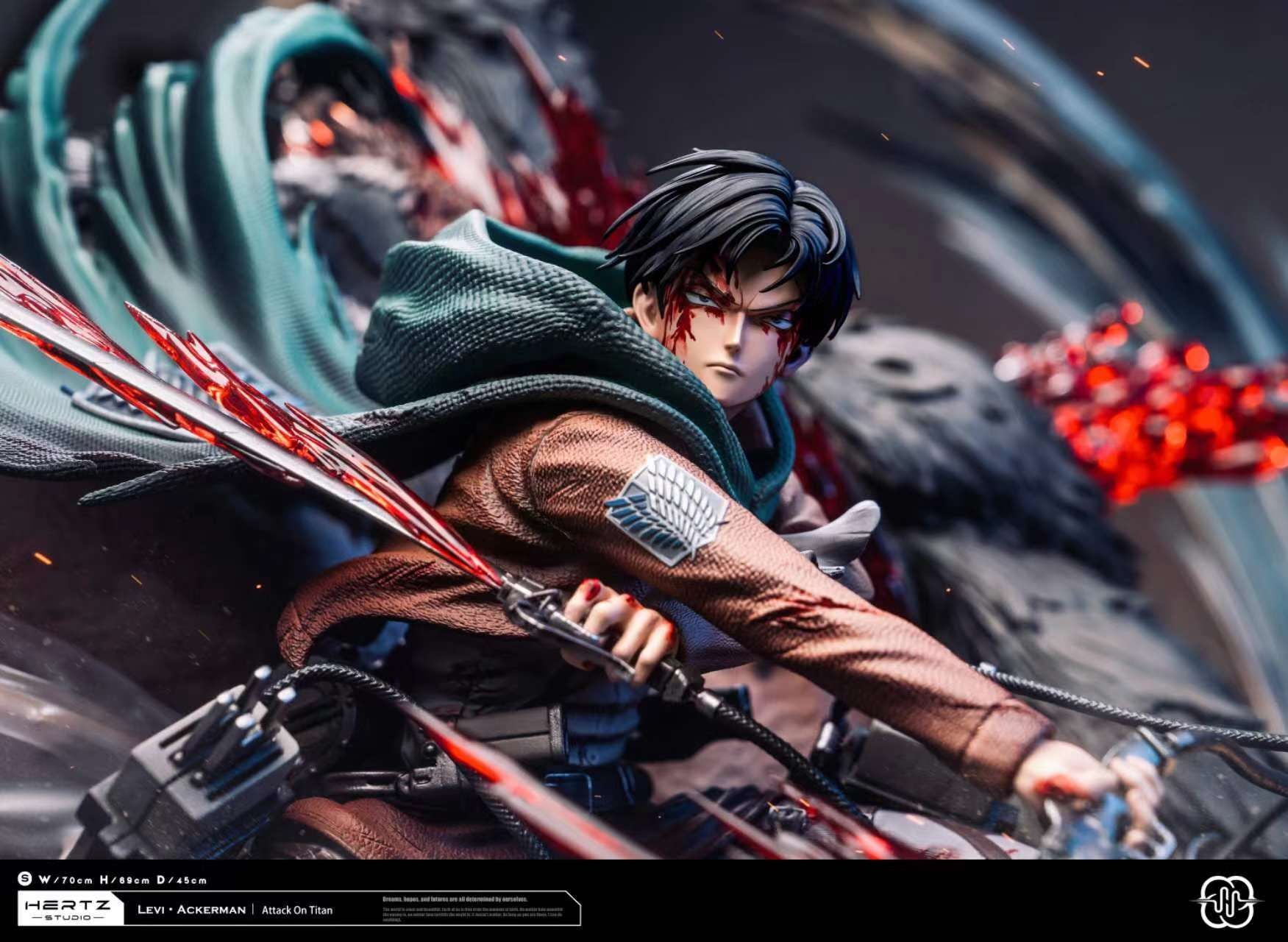 Levi Ackerman vs Beast Titan - Attack On Titan - Hertz Studio resin statue Hertz studio anime figure