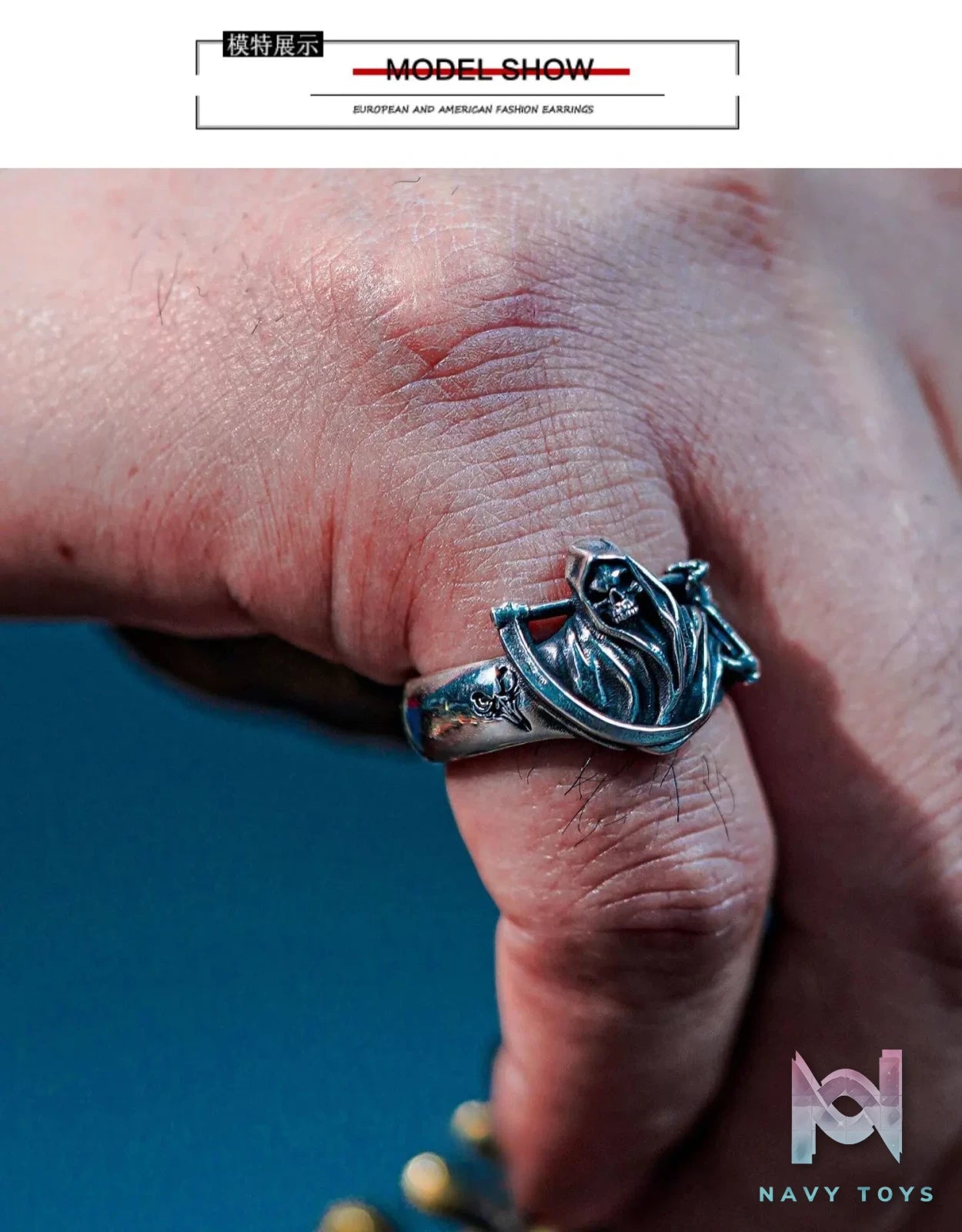 Raven Studio (silver jewelry) – Exclusive Dark Style Harvest Gothic Reaper Handmade Pinky Ring Original