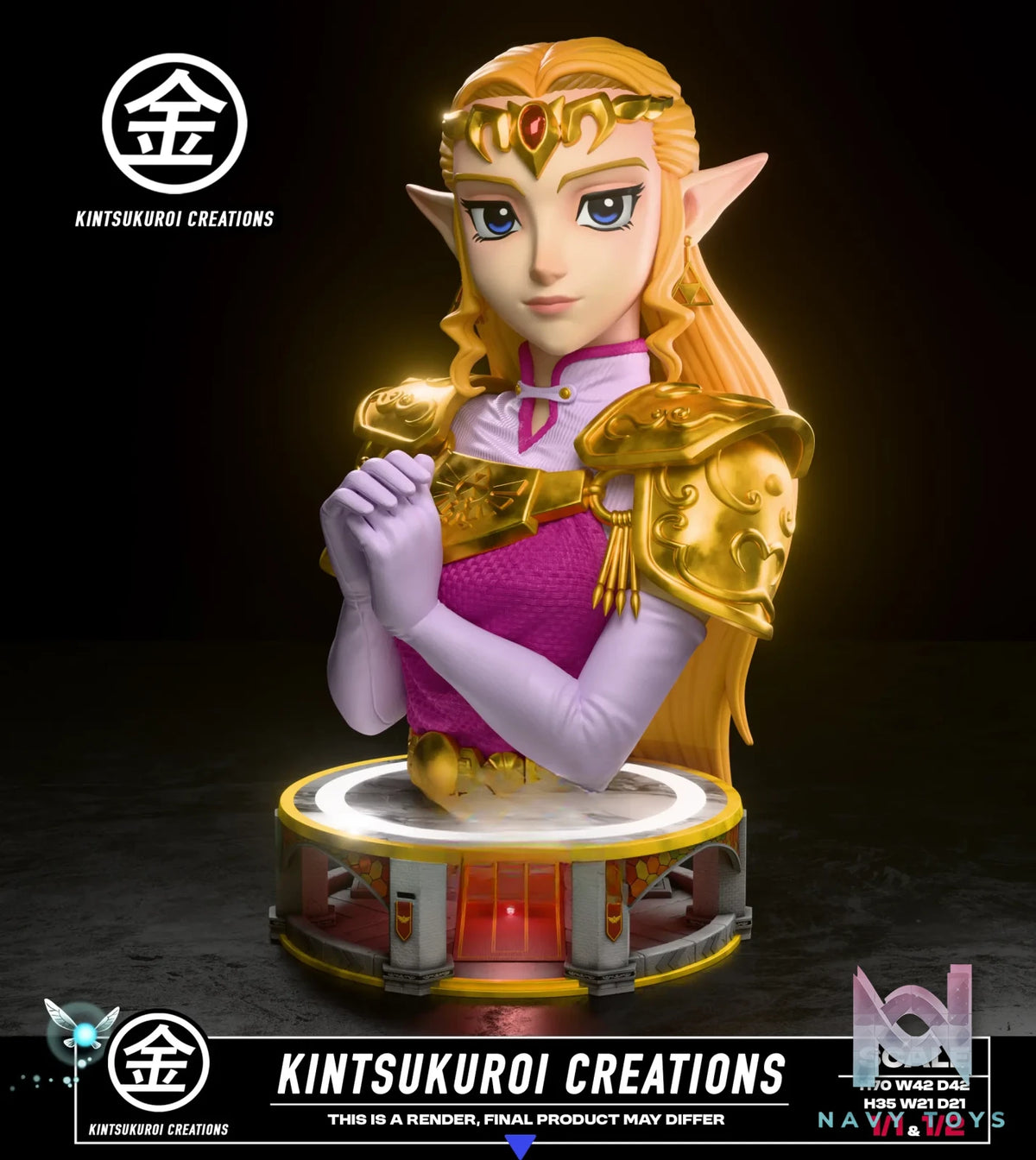 Kintsukuroi Creations Studio – ADULT ZELDA BUST The Legend of Zelda