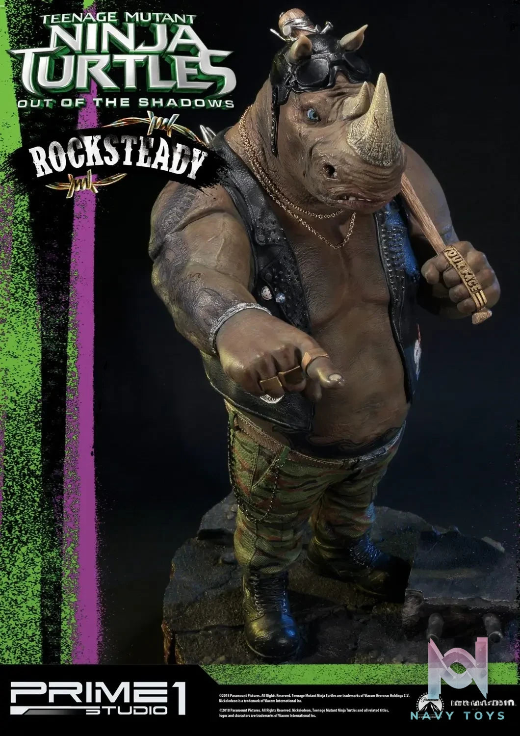 Prime 1 Studio – Premium Masterline Teenage Mutant Ninja Turtles: Out of the Shadows (Film) Rocksteady PMTMNT-02 (Licensed)