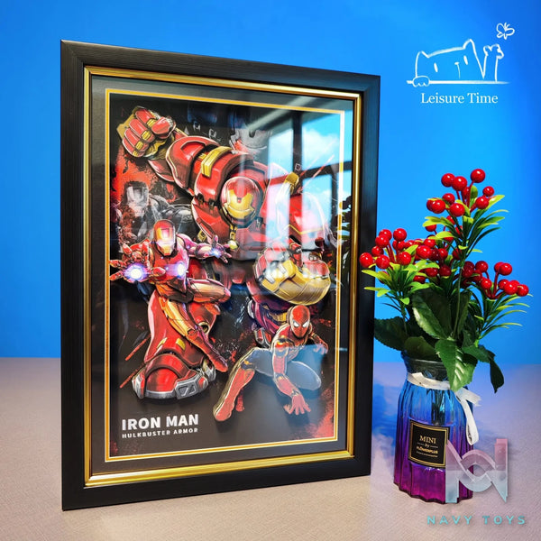 Yu Zhi Jiang Studio – Iron Man X Spider Man Series #2 3D Decorative Painting Marvel