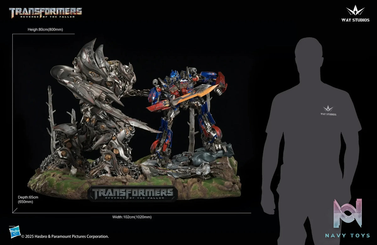 WAY Studio – Transformers: Revenge of the Fallen Series Optimus Prime vs Megatron Scene Statue (Licensed)