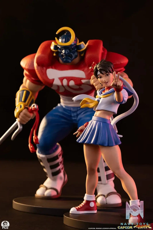 Premium Collectibles Studio – Street Fighter Street Jam: Sakura X Sodom 1/10 Scale Statue Set SFSJSKSD110 (Licensed)