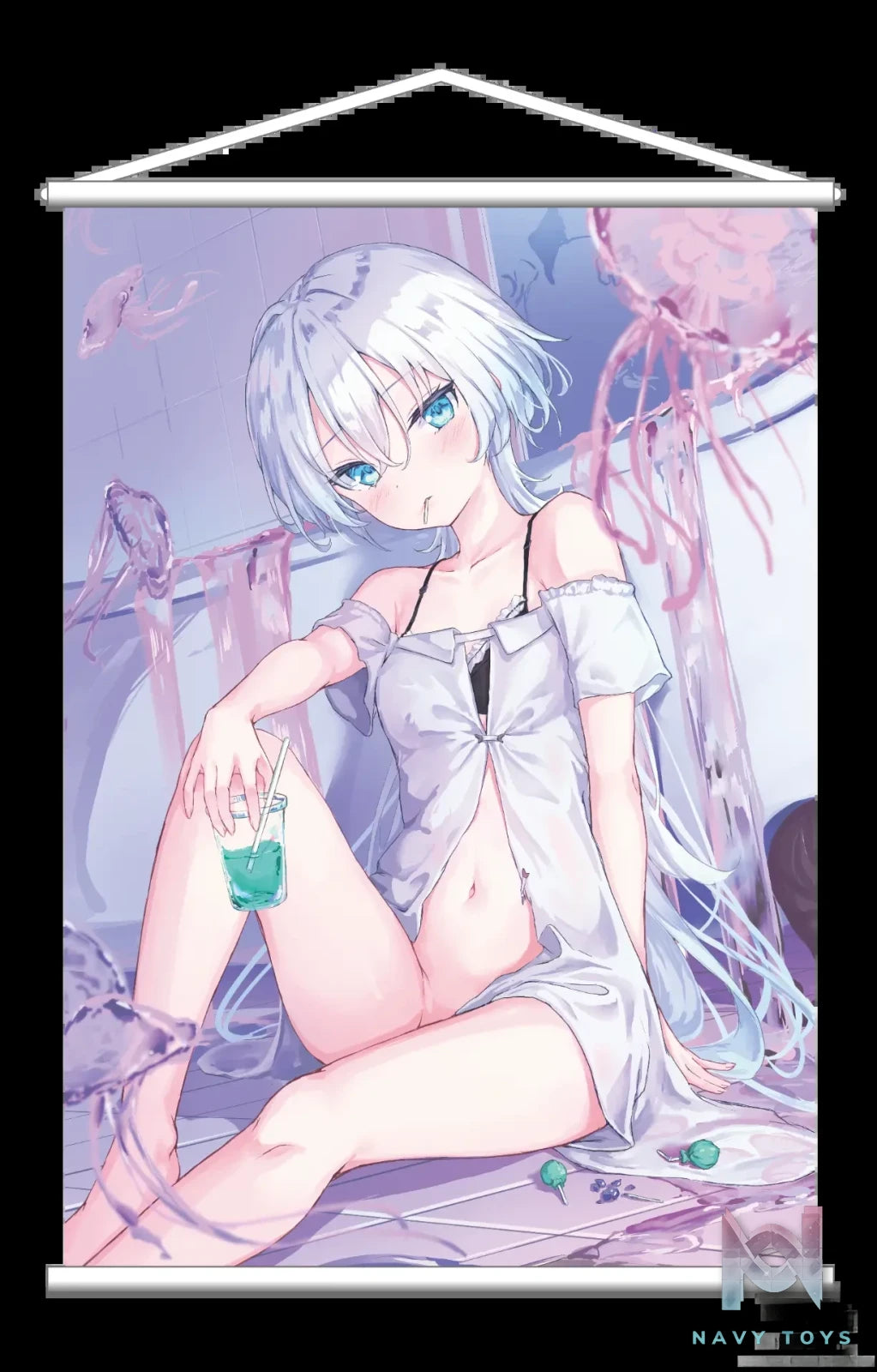 HOBBYOTAKU – Wall Scroll Bikini Maid X Wall Scroll Kaiyutsuyu Sea Moon Bath (Licensed)