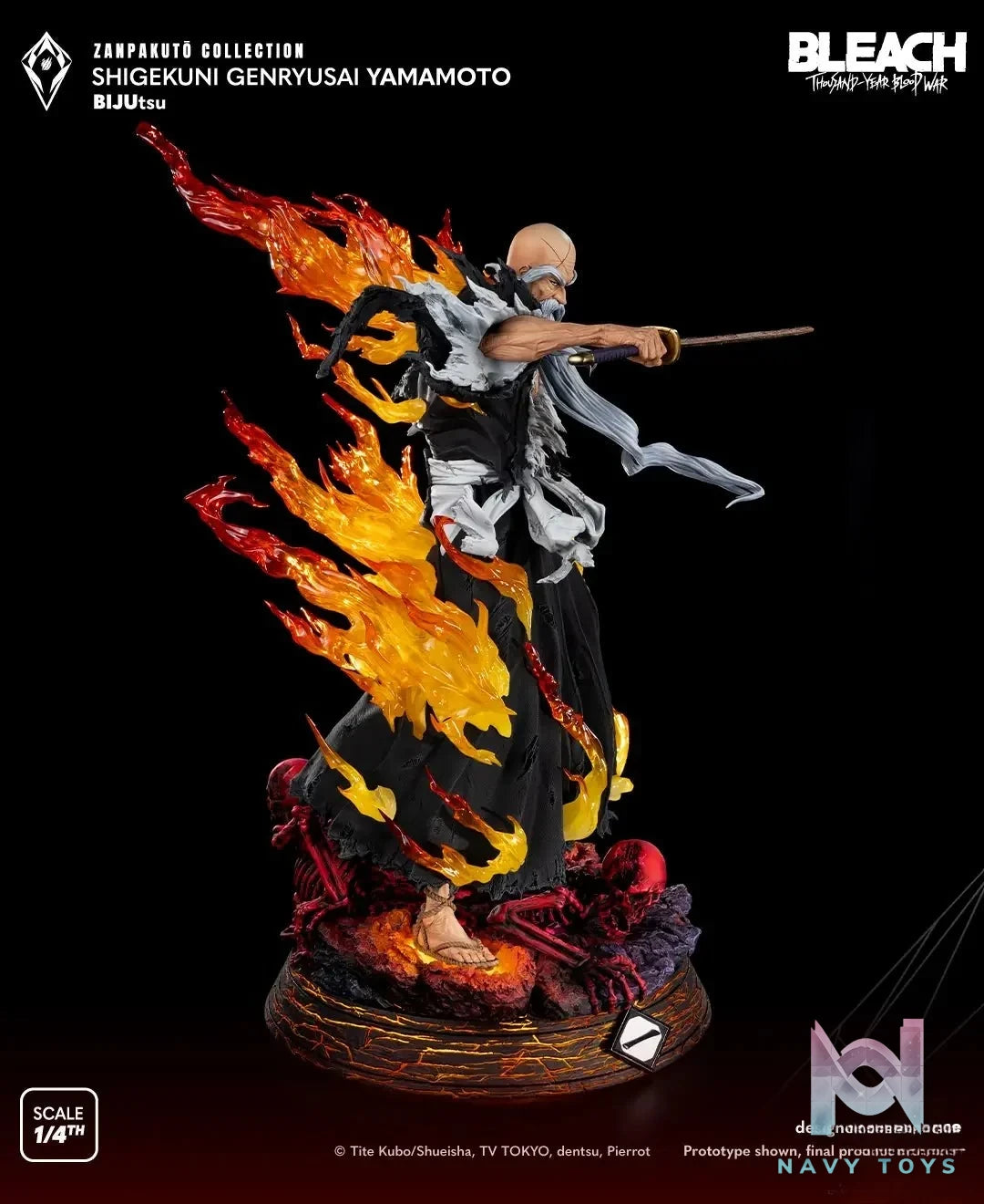 TSUME Studio - BLEACH Zanpakuto Collection Genryusai Shigekuni Yamamoto (Licensed) resin statue Navy Toys anime figure