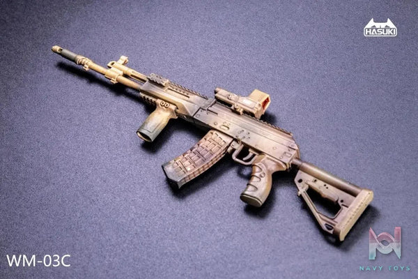 HASUKI Studio – Assault Rifle Set Camouflage Complete Model for 1/12 Action Figure Option Parts WM-03A WM-03B WM-03C