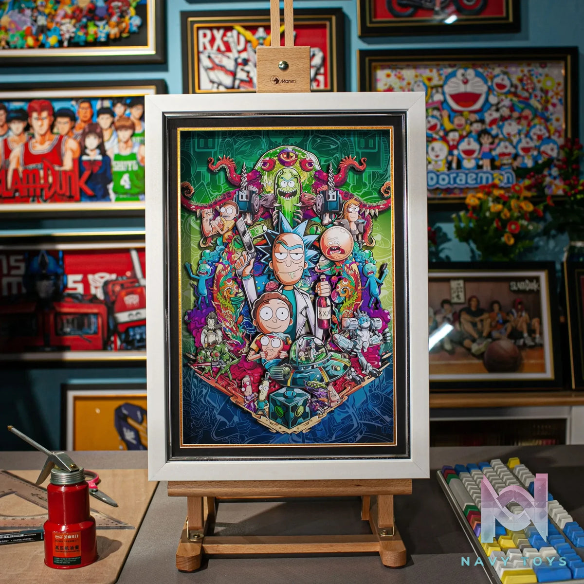 Yu Zhi Jiang Studio – Rick and Morty Multiple Characters 3D Decorative Painting Rick and Morty