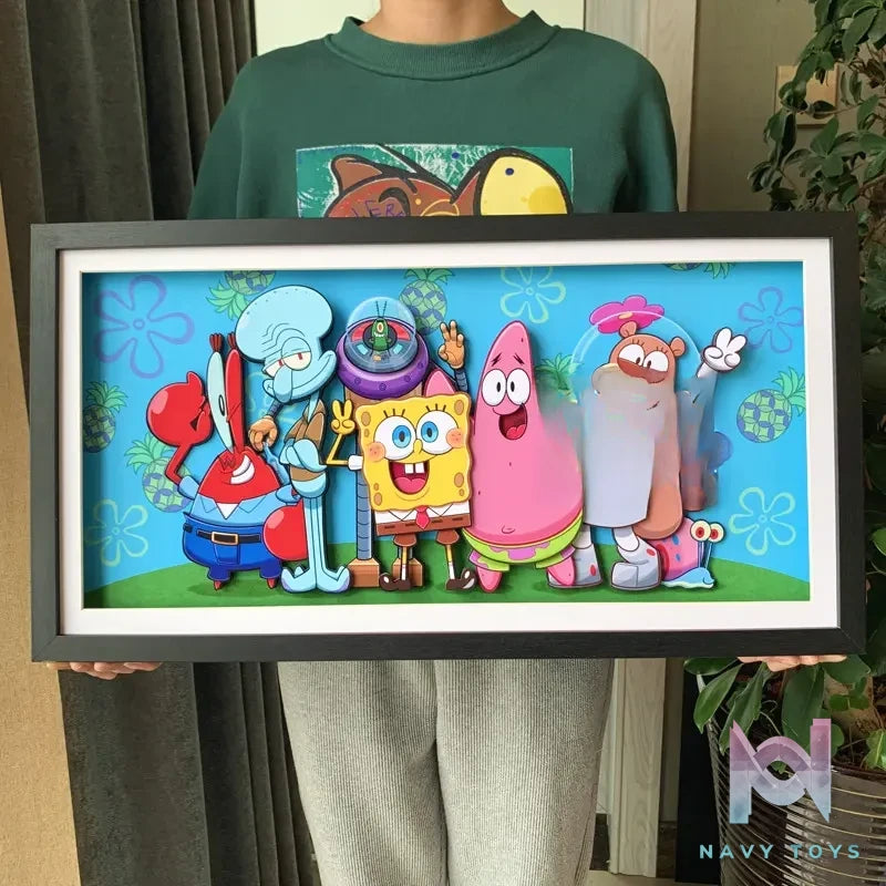 KALA HOME Studio – SpongeBob SquarePants Multiple Characters #01 3D Decorative Painting SpongeBob SquarePants