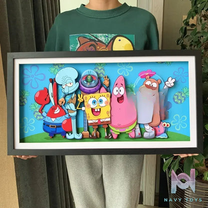 KALA HOME Studio – SpongeBob SquarePants Multiple Characters #01 3D Decorative Painting SpongeBob SquarePants