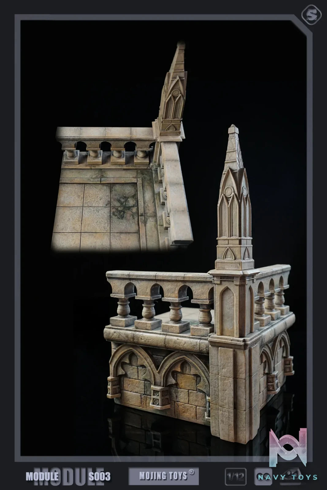 MOjingToys – Original 1/12Module Series Gothic Roof and Staircase Scene S003 (Licensed)