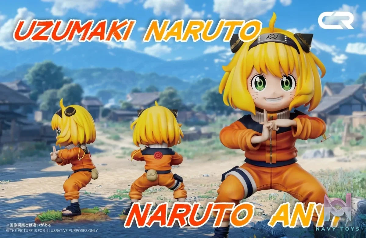 CR Studio - Spy x Family Anya cos Uzumaki Naruto Kage Bunshin resin statue Navy Toys anime figure
