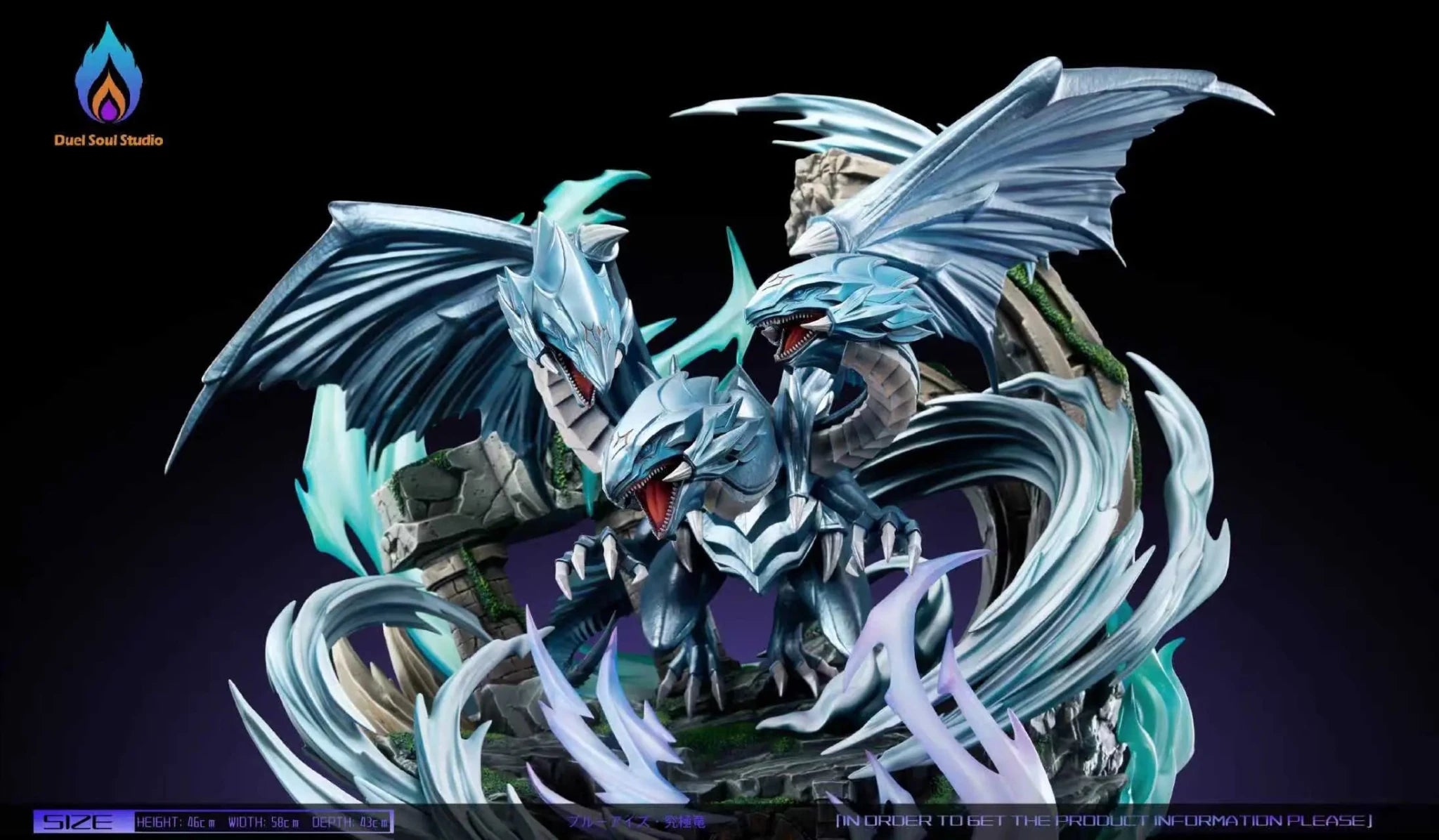 Duel Soul Studio - Yu - Gi - Oh! Blue - Eyes Ultimate Dragon Summoning resin statue Navy Toys anime figure