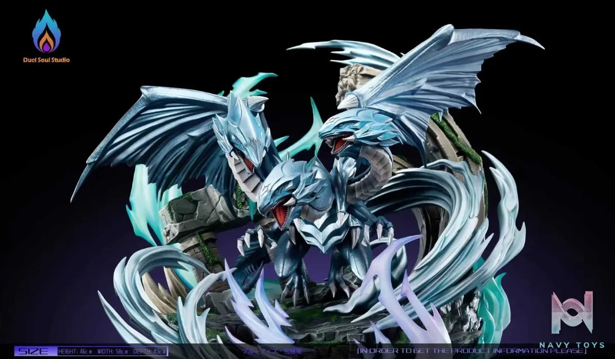 Duel Soul Studio - Yu - Gi - Oh! Blue - Eyes Ultimate Dragon Summoning resin statue Navy Toys anime figure