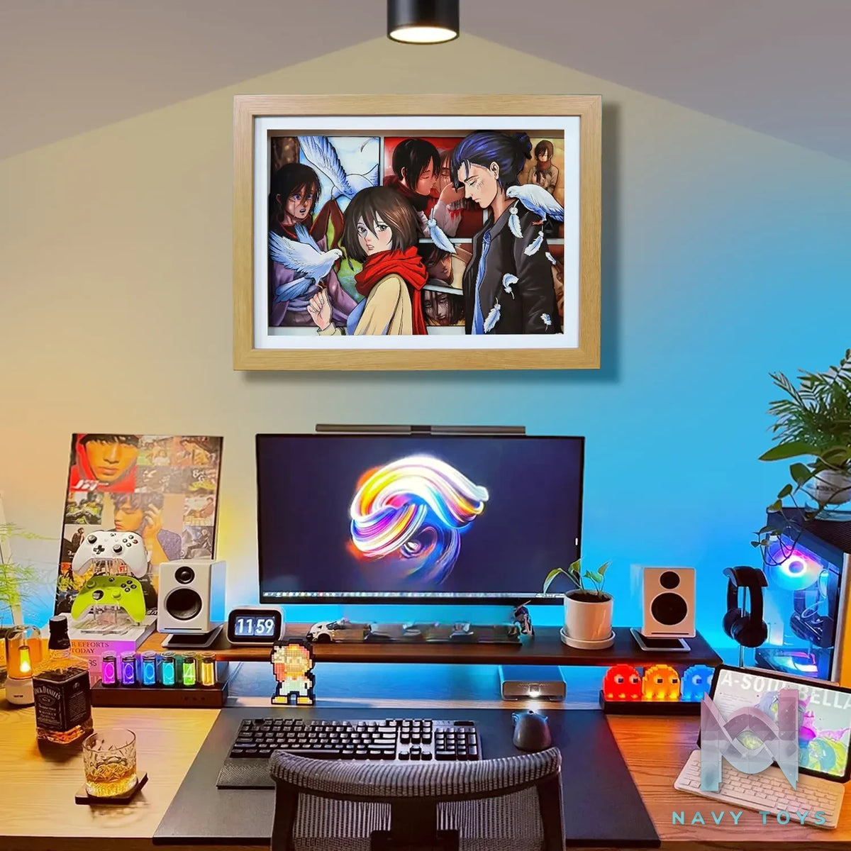 KALA HOME Studio – Eren X Mikasa 3D Decorative Painting Attack on Titan
