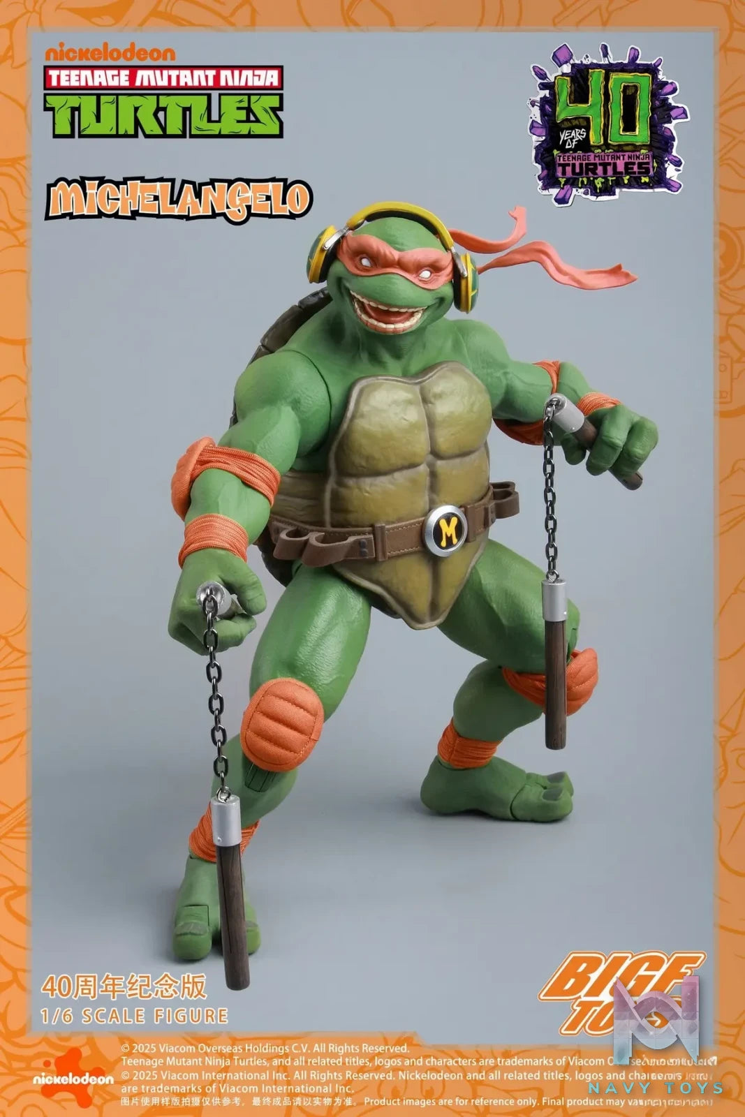 BIGFTOYS – TNMT Michelangelo 40th Anniversary Edition 1/6 Action Figure BIGF-004 (Licensed)