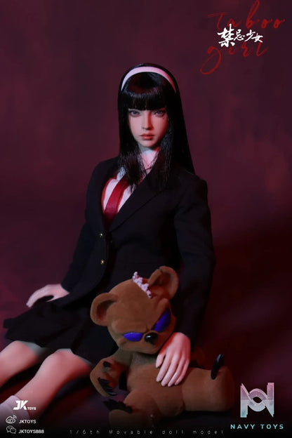 JKTOYS – Tomie 1/6 Taboo girl Tomie cosplay version Movable Eye Double Headed Sculpture Configuration K-005