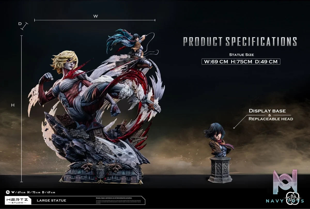 Mikasa vs Female Titan - Attack on Titan - Hertz Studio resin statue Hertz studio anime figure