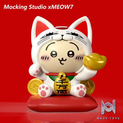 Zhu Yi Wan Jia Studio X Meow7 Studio – chiikawa Usagi cos Turbo Granny Lucky Cat Figurine