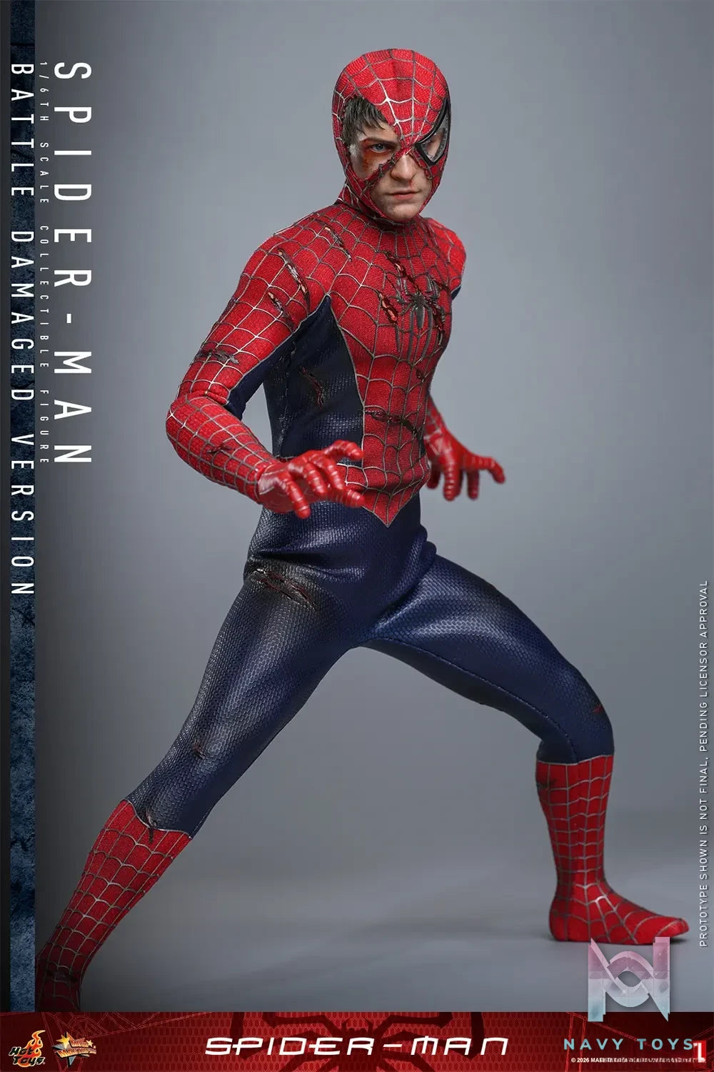 Hottoys – 1/6 Spider-Man Tobey Maguire Battle Damaged Version Action Figure MMS859 (Licensed)
