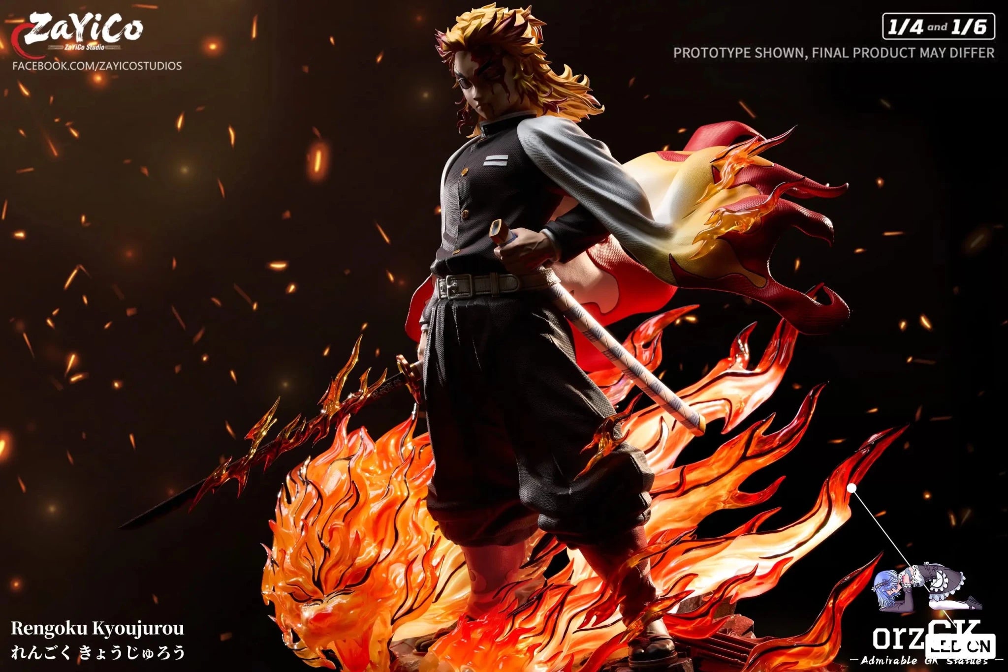 Flame Hashira Kyojuro Rengoku - Demon Slayer - Zayico Studio resin statue Navy Toys anime figure