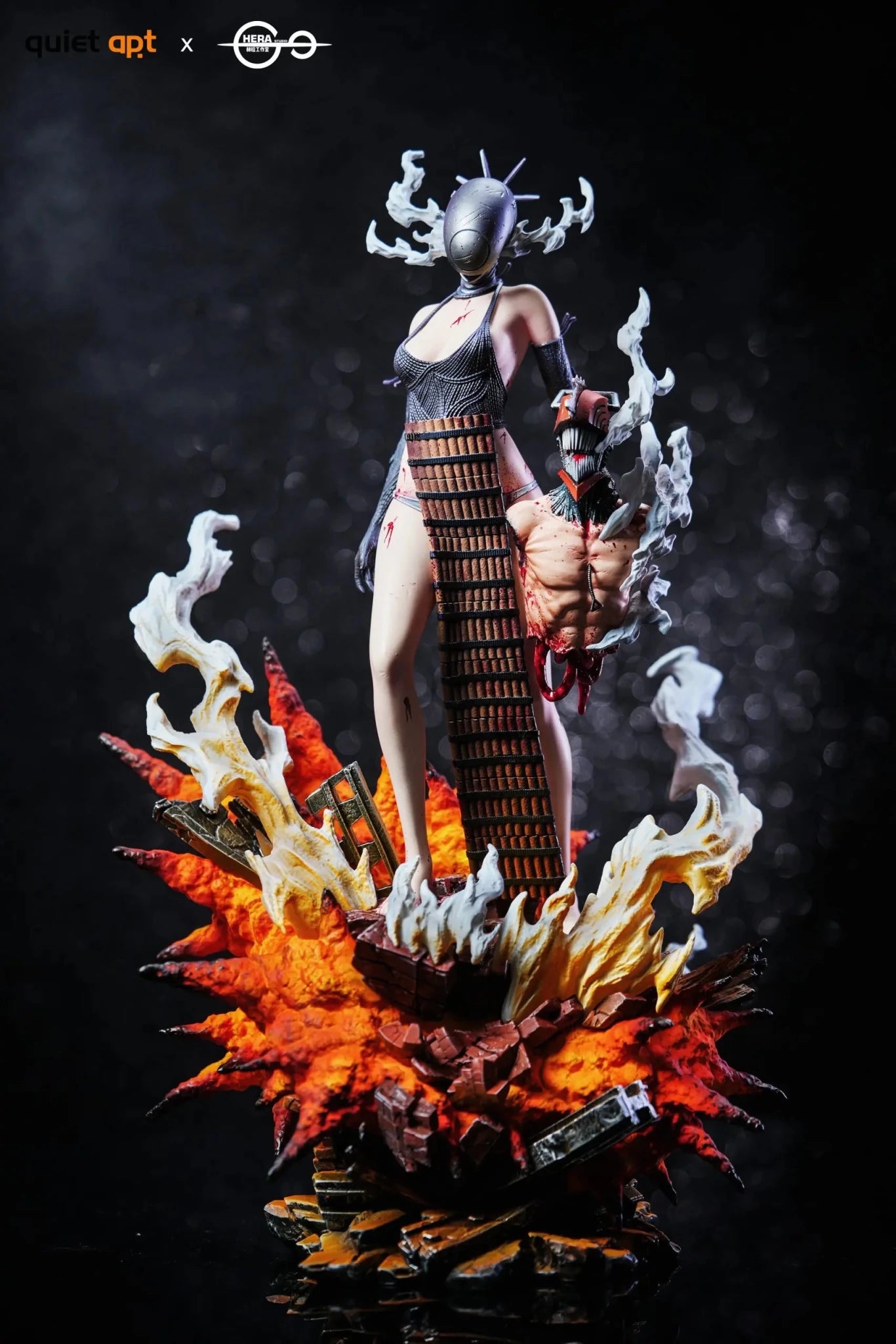QuietArt Studio & Hera Studio - Chainsaw Man Bomb Demon Bom & Reze & Kiss Busts resin statue Navy Toys anime figure