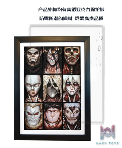 KALA HOME Studio – Attack on Titan Multiple Characters #04 Titan 3D Decorative Painting Attack on Titan