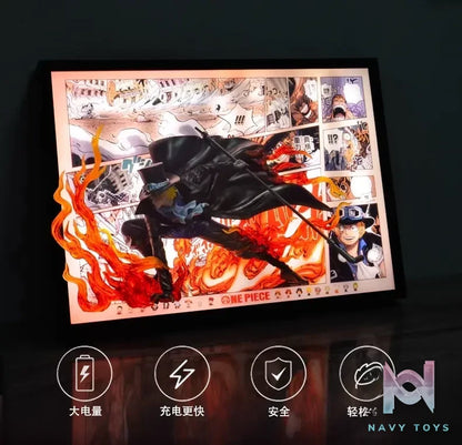 Time tree Studio – One Piece Fire Fist Sabo Decorative 3D Stereoscopic Painting