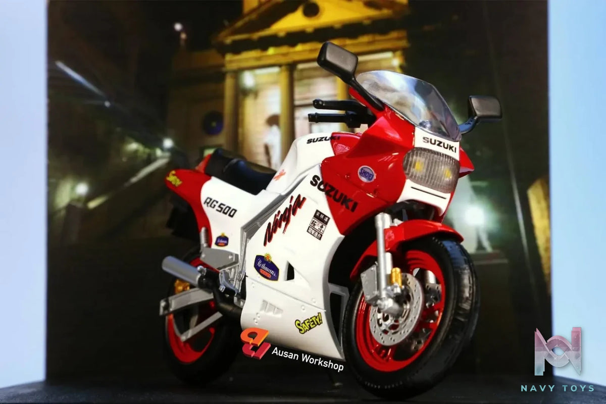 Ausan WorkShop Studio – RG 500 Motorcycle with Wireless Power Diorama & Retro Phone Booth AS012 AS002N (Licensed)