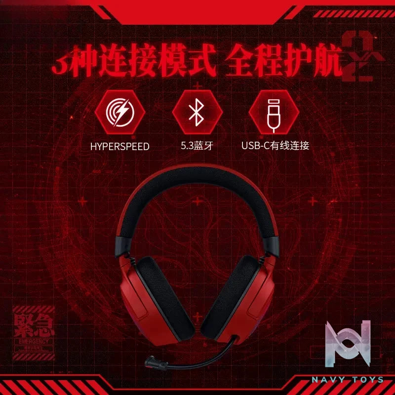 Razer – EVA Unit-02 Kraken V4 Tri-Mode Wireless Gaming Headset Neon Genesis Evangelion (Licensed)