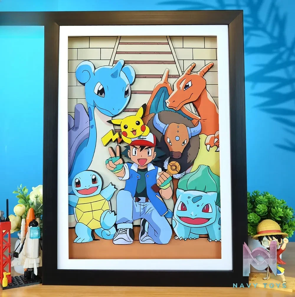 KALA HOME Studio – Pokémon Multiple Characters #12 3D Decorative Painting Pokémon