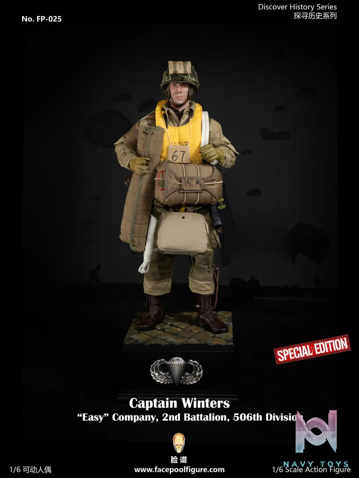 Facepoolfigure – Captain Winters “Easy” Company, 2nd Battalion, 506th Division 1/6 Action Figure FP025 (Licensed)