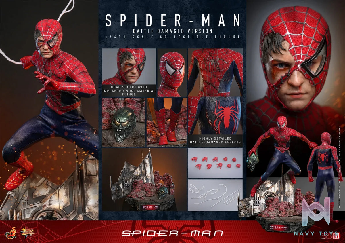 Hottoys – 1/6 Spider-Man Tobey Maguire Battle Damaged Version Action Figure MMS859 (Licensed)