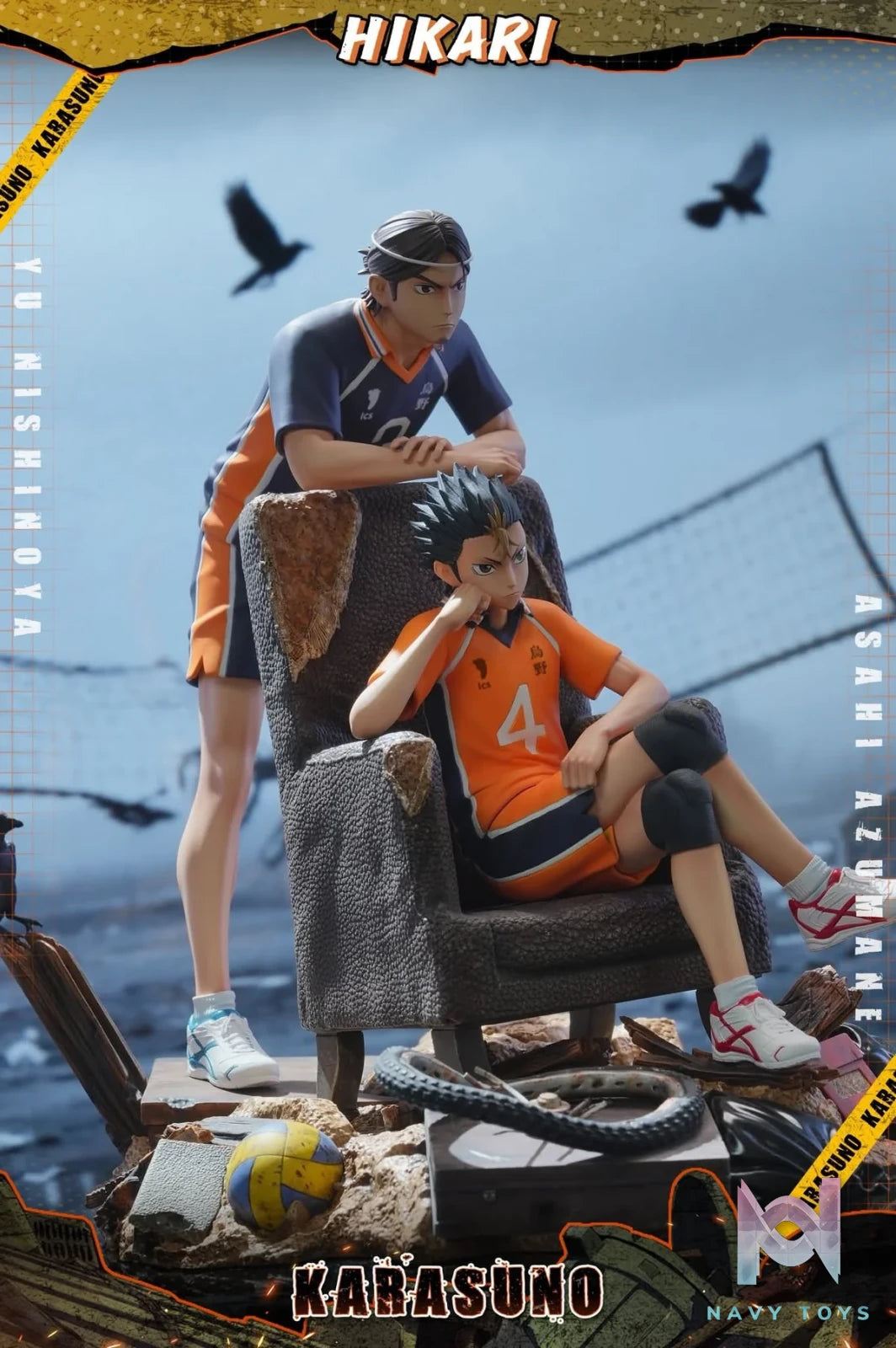 Yu Nishinoya & Ashahi resin statue HIKARI Studio anime figure