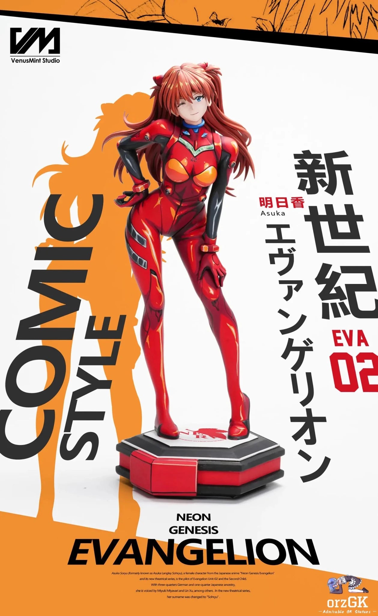 Anime Painted Series 01 Soryu Asuka Langley Neon Genesis - Evangelion - Venus Mint Studio resin statue Navy Toys anime figure