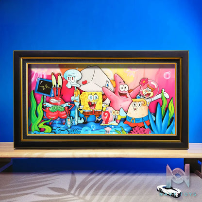 Yu Zhi Jiang Studio – SpongeBob SquarePants Multiple Characters Series #03 3D Decorative Painting SpongeBob SquarePants