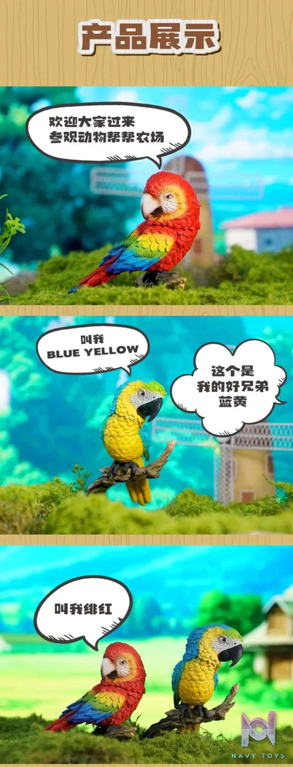 JacksMake Studio – Original What bird? Series Blue-and-yellow macaw & scarlet macaw (Licensed)