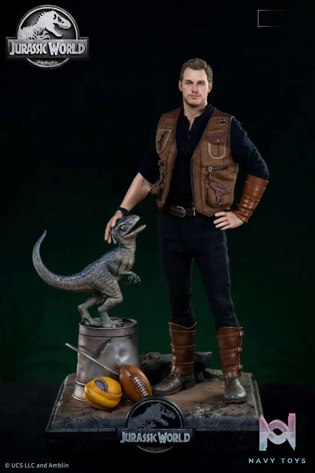 INFINITY Studio – Jurassic World 2 Owen Grady & Little Blue (Licensed)