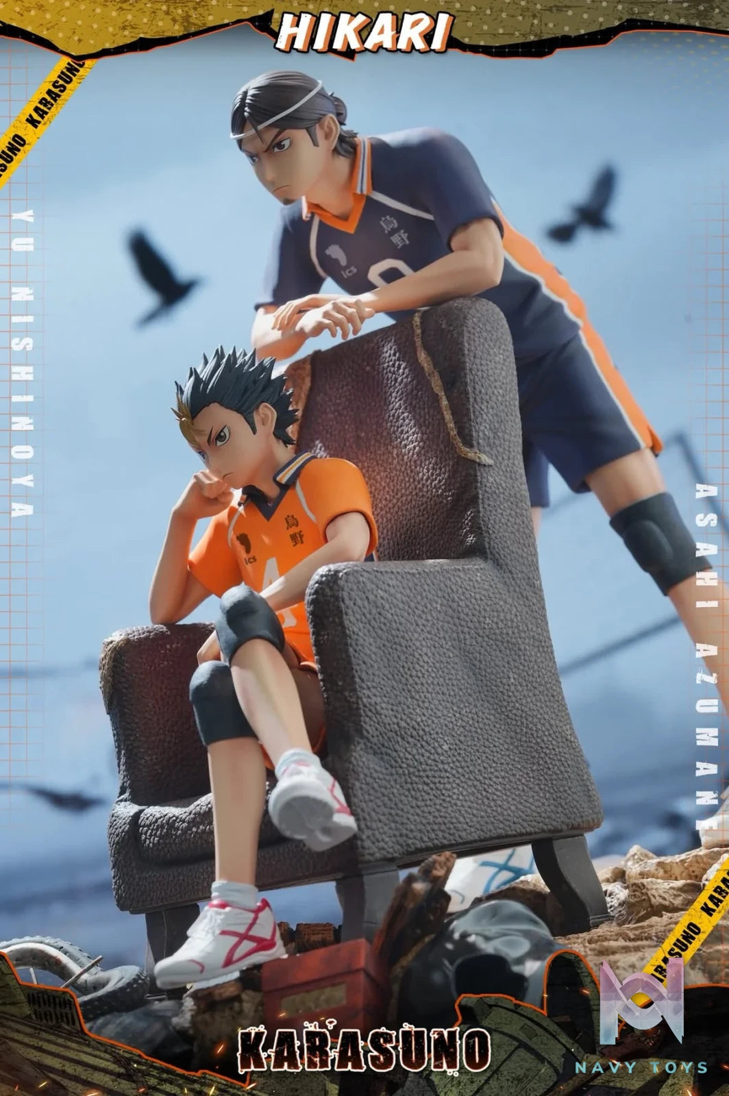 Yu Nishinoya & Ashahi resin statue HIKARI Studio anime figure