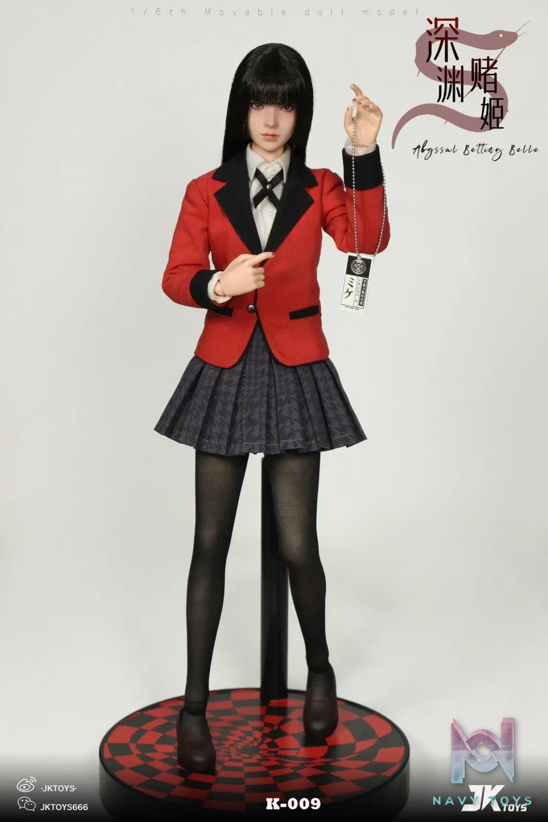JKTOYS – Kakegurui 1/6 Abyssal Betting Belle Yumeko Movable Eye Hair Implant Head K-009
