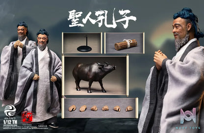 303TOYS Studio – 1/12 Sage Series CONFUCIUS The Sage Teacher Riding A Water Buffalo Eastward Edition SR001B