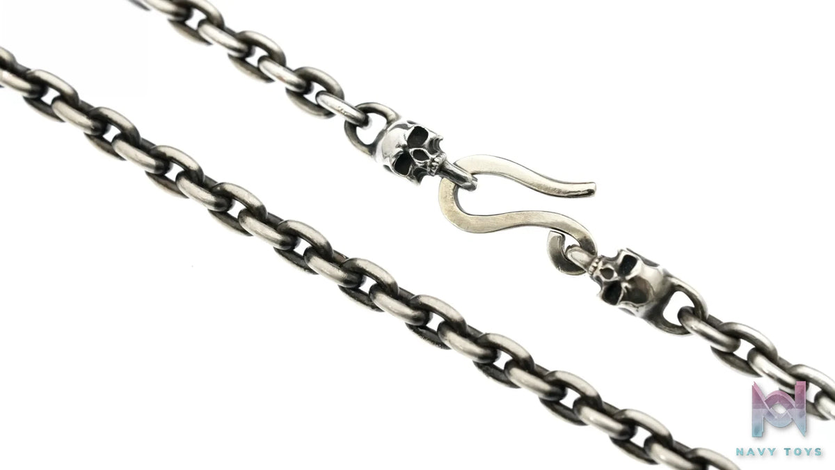Raven Studio (silver jewelry) – 6.5mm Skull Curb Chain Necklace Original