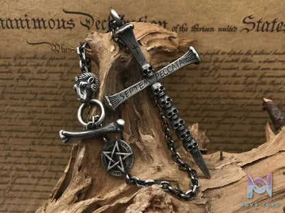 Shou Jiang Studio – Custom Original Design Seven Deadly Sins Skull Cross Pendant Original